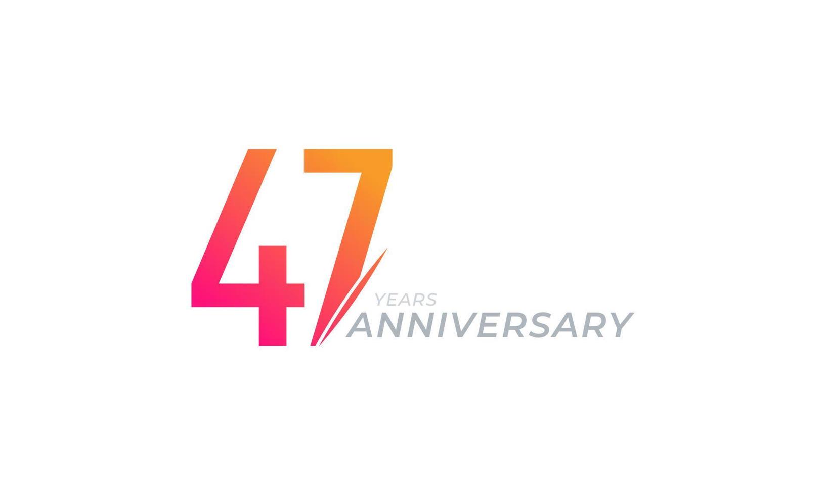 47 Year Anniversary Celebration Vector. Happy Anniversary Greeting Celebrates Template Design Illustration vector