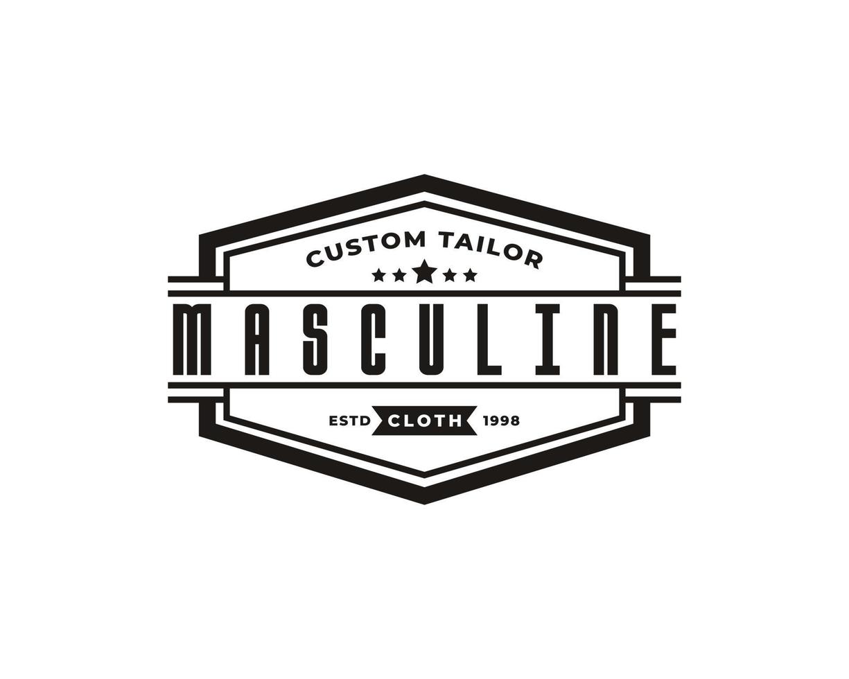 Classic Vintage Retro Label Badge for Clothing Apparel Gentleman and Masculine Logo Emblem Design Template Element vector