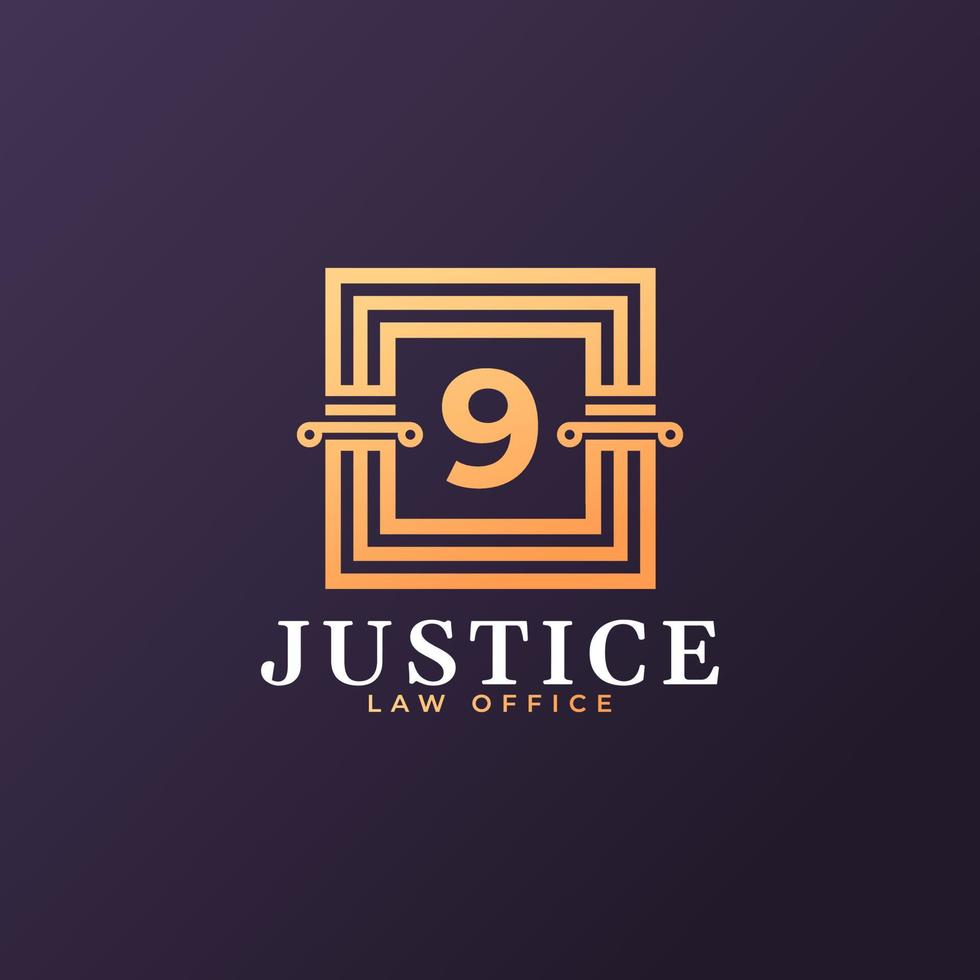 Law Firm Number 9 Logo Design Template Element vector