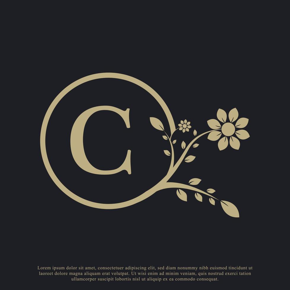 Circular Letter C Monogram Luxury Logo Template Flourishes. Suitable for Natural, Eco, Jewelry, Fashion, Personal or Corporate Branding. vector