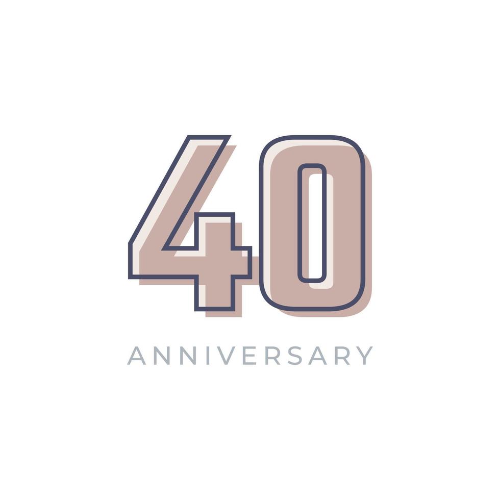 40 Year Anniversary Celebration Vector. Happy Anniversary Greeting Celebrates Template Design Illustration vector