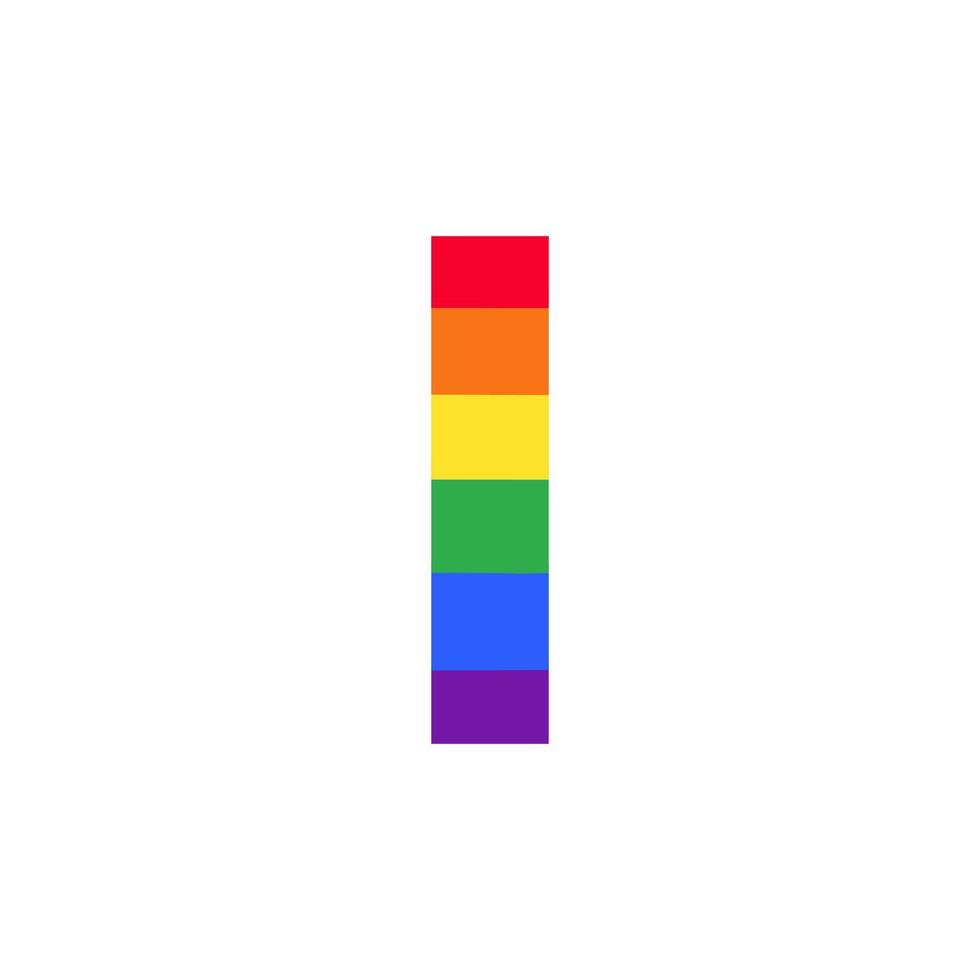 letra i coloreada en el diseño del logotipo del color del arco iris inspiración para el concepto lgbt vector