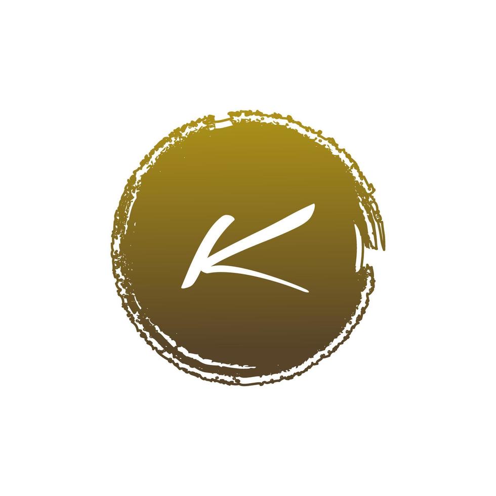 Letter K splash Circle. Usable for Business, wedding, make up and fashion Logos. vector