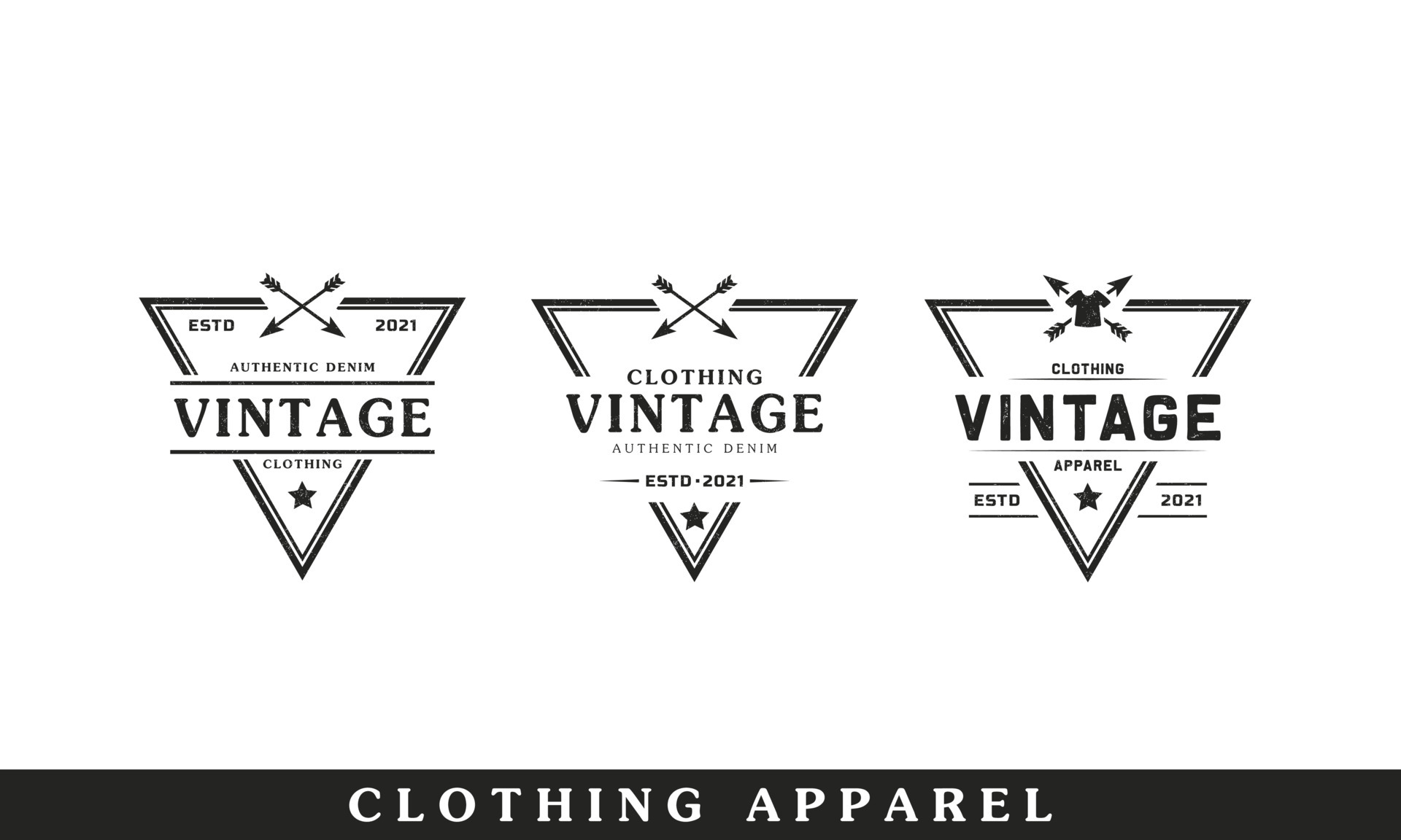 Set of Classic Vintage Retro Label Badge for Clothing Apparel ...
