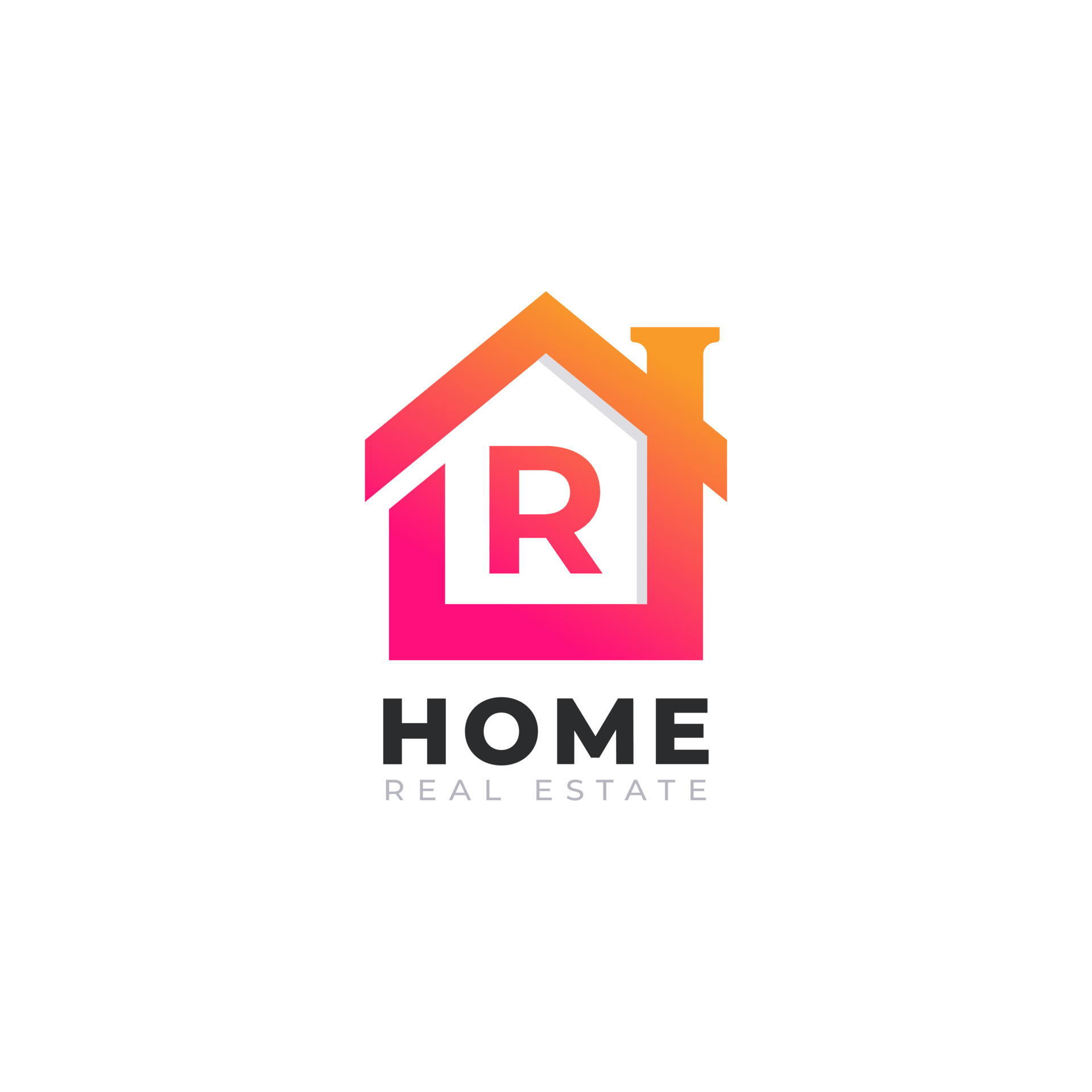 Initial Letter R Home House Logo Design Real Estate Logo Concept