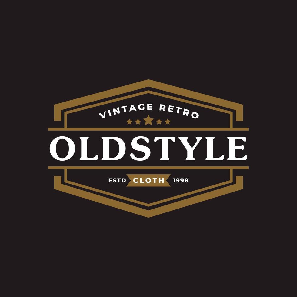 Classic Vintage Retro Label Badge for Clothing Apparel Old Style Logo Emblem Design Template Element vector