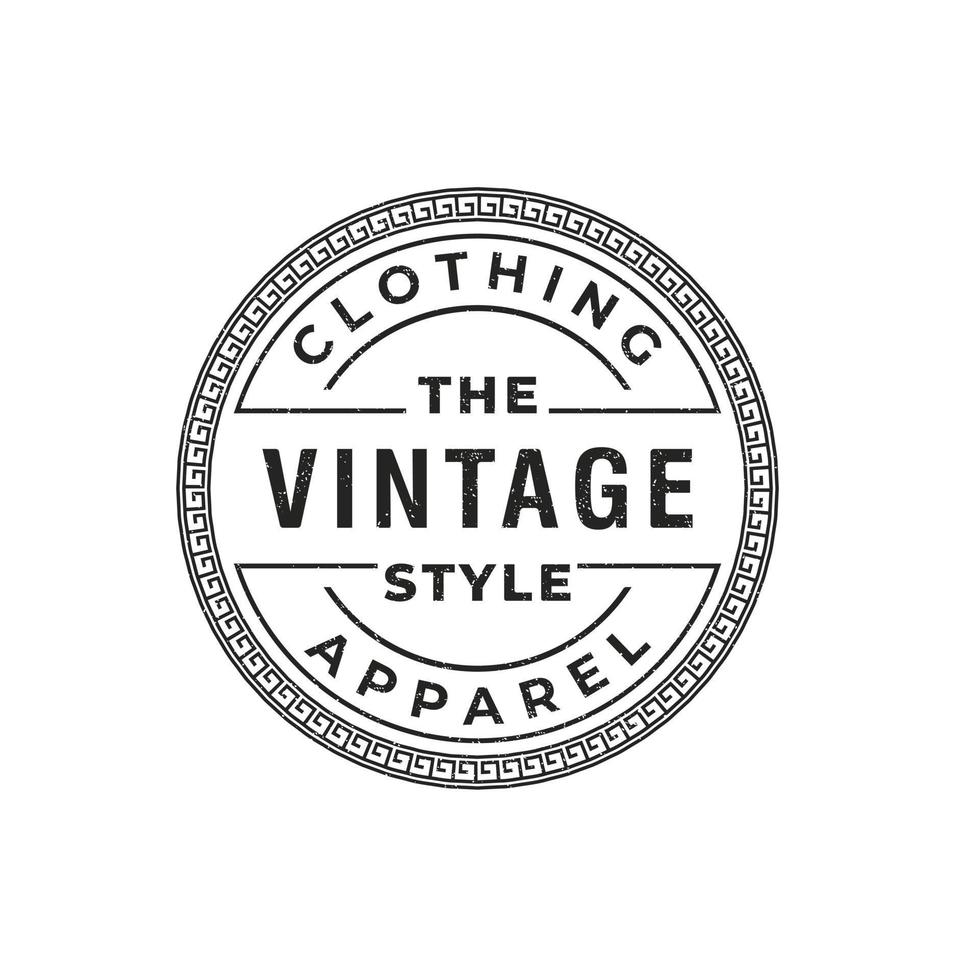 insignia de etiqueta retro vintage clásica para elemento de plantilla de diseño de emblema de logotipo de círculo de prendas de vestir vector