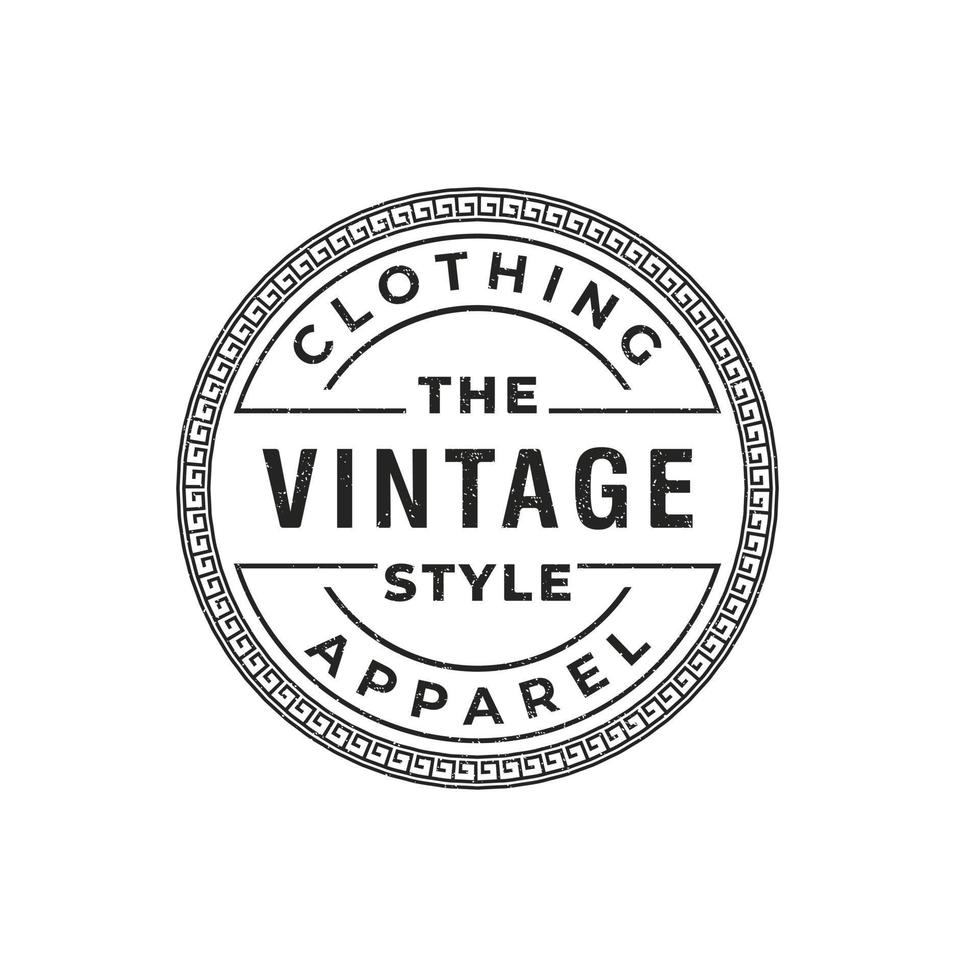 Classic Vintage Retro Label Badge for Clothing Apparel Circle Logo Emblem Design Template Element vector