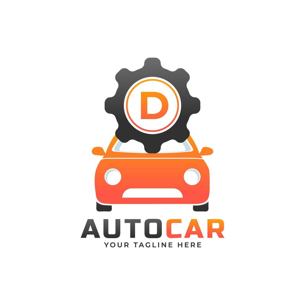 Letter D with Car Maintenance Vector. Concept Automotive Logo Design of Sports Vehicle. vector