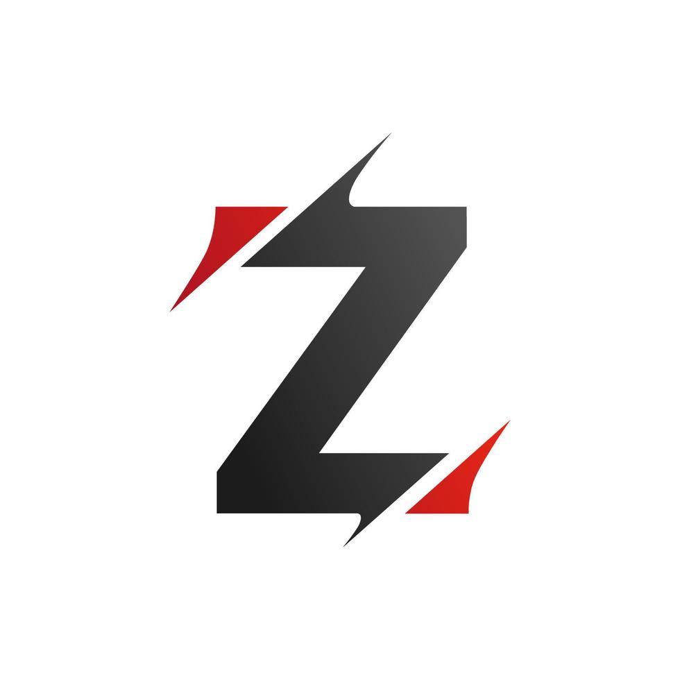 logotipo de estilo de corte de letra inicial z. diseño de plantilla vector