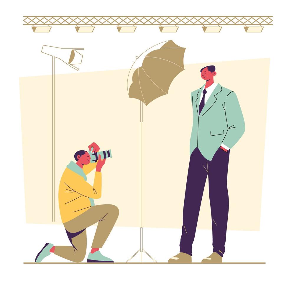 Professional Male Photographer Concept vector