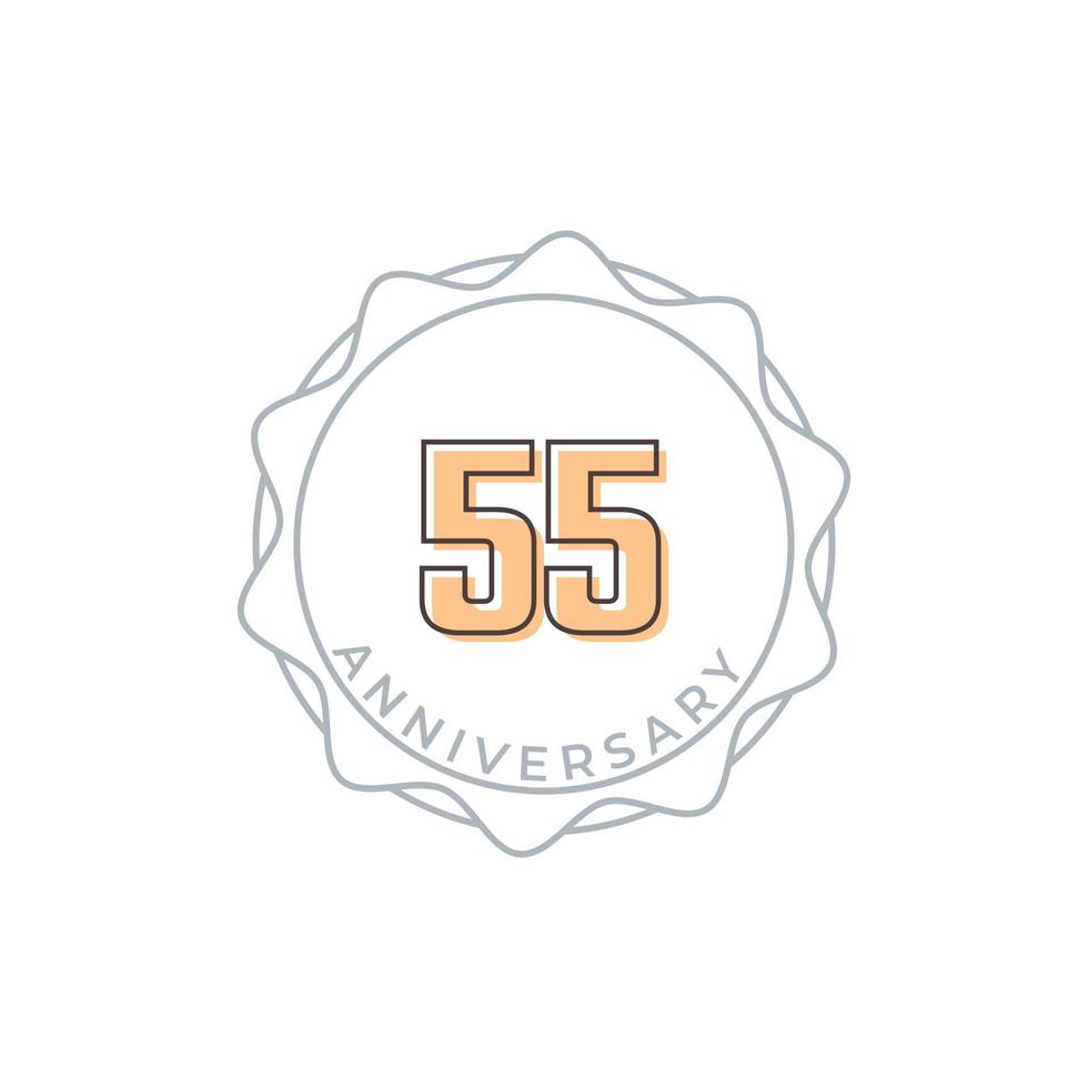 55 Year Anniversary Celebration Vector Badge. Happy Anniversary Greeting Celebrates Template Design Illustration