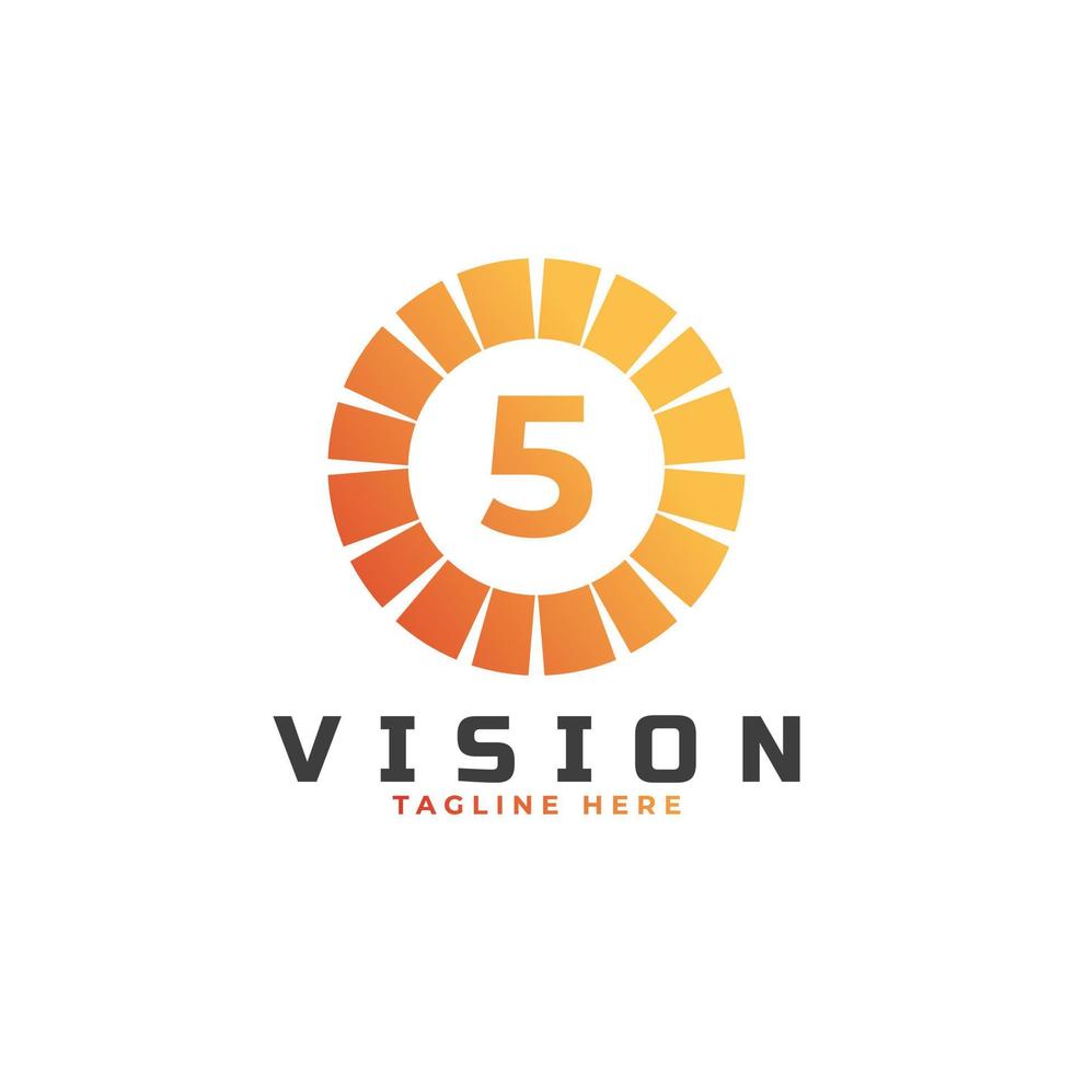 vision Number 5 Logo Design Template Element vector