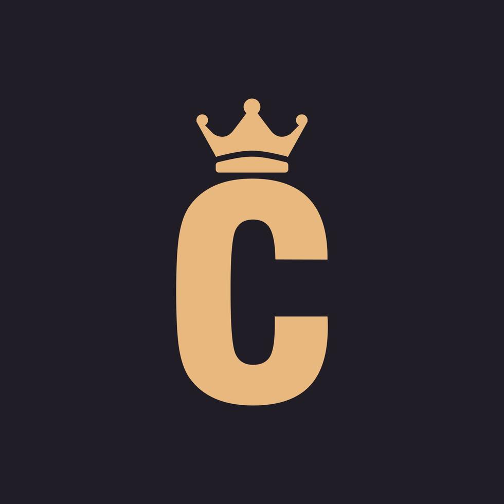 Luxury Vintage Initial Letter C Throne with Crown Classic Premium Label Logo Design Inspiration vector