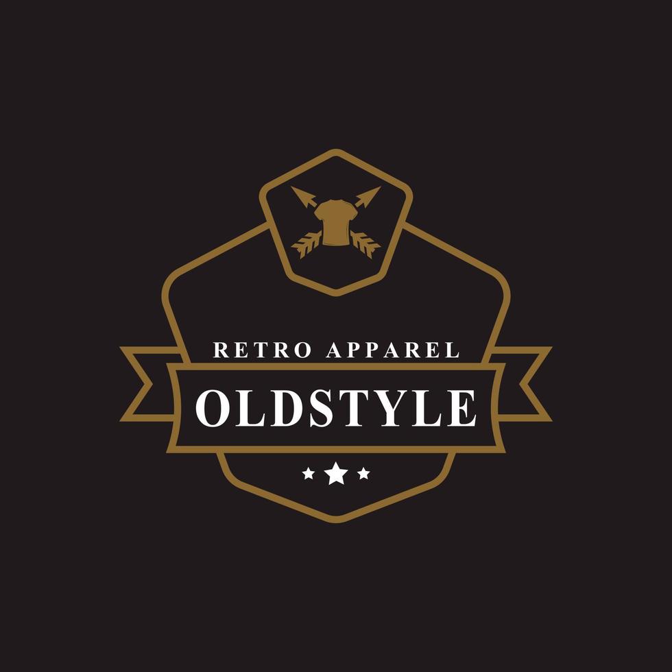 Vintage Retro Badge for Clothing Apparel Old style Logo Emblem Design Symbol vector