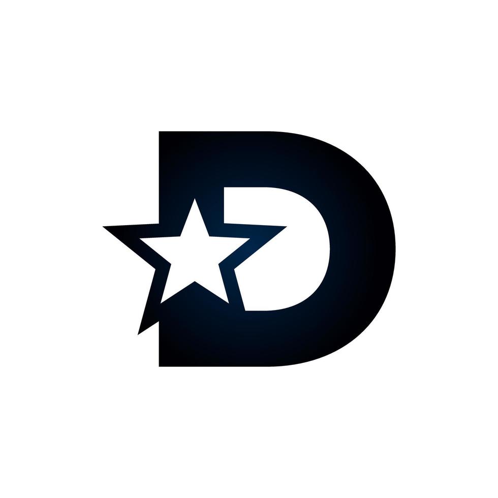 Letter D star logo. Usable for Winner, Award and Premium Logos. vector