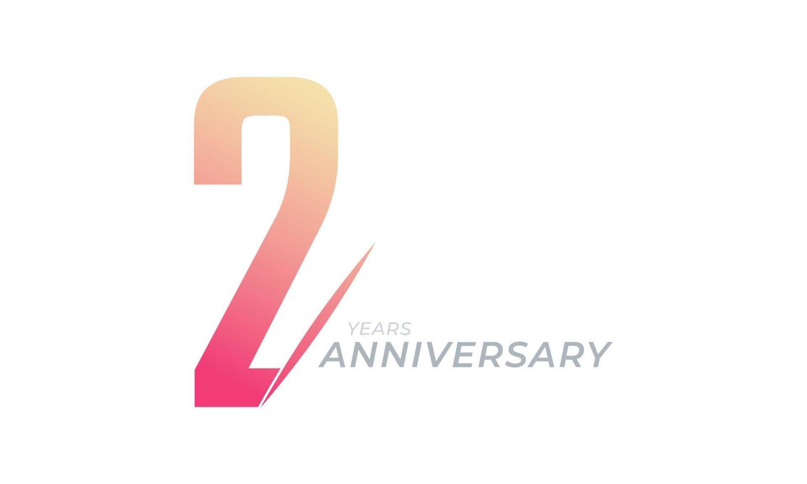 2 Year Anniversary Celebration Vector. Happy Anniversary Greeting Celebrates Template Design Illustration vector