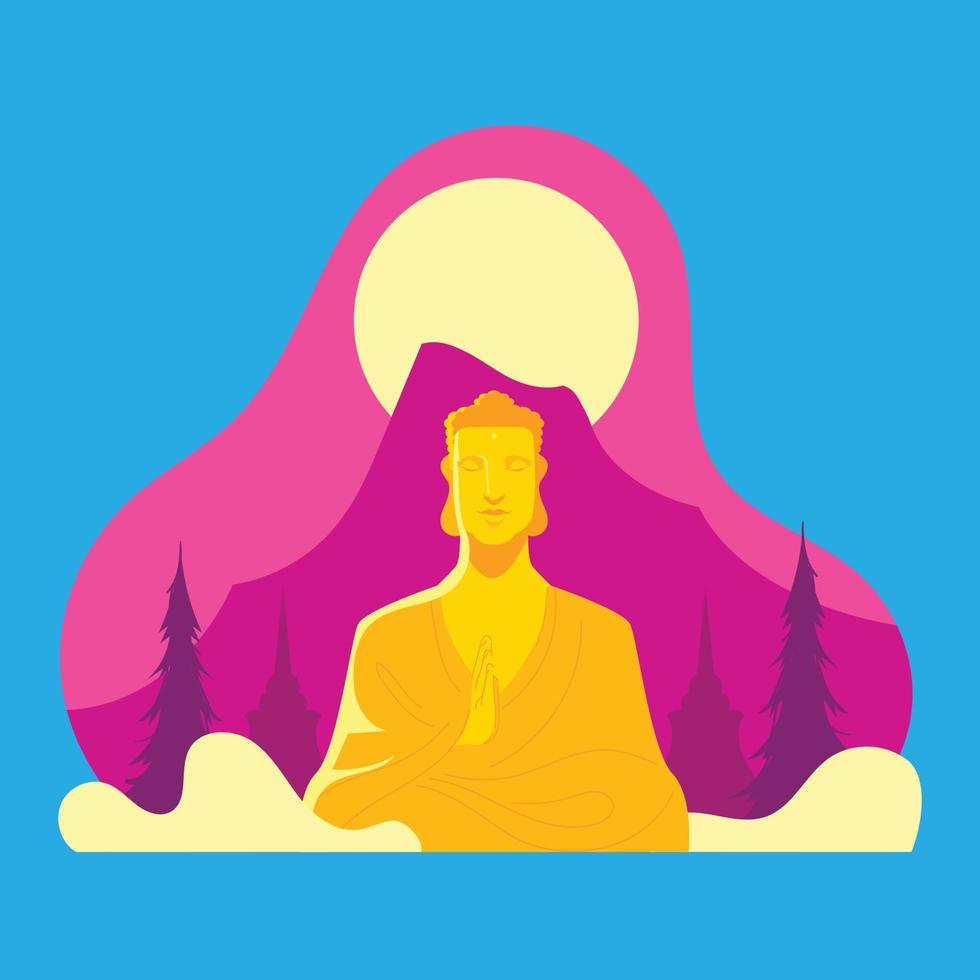 Golden Budha Temple vector