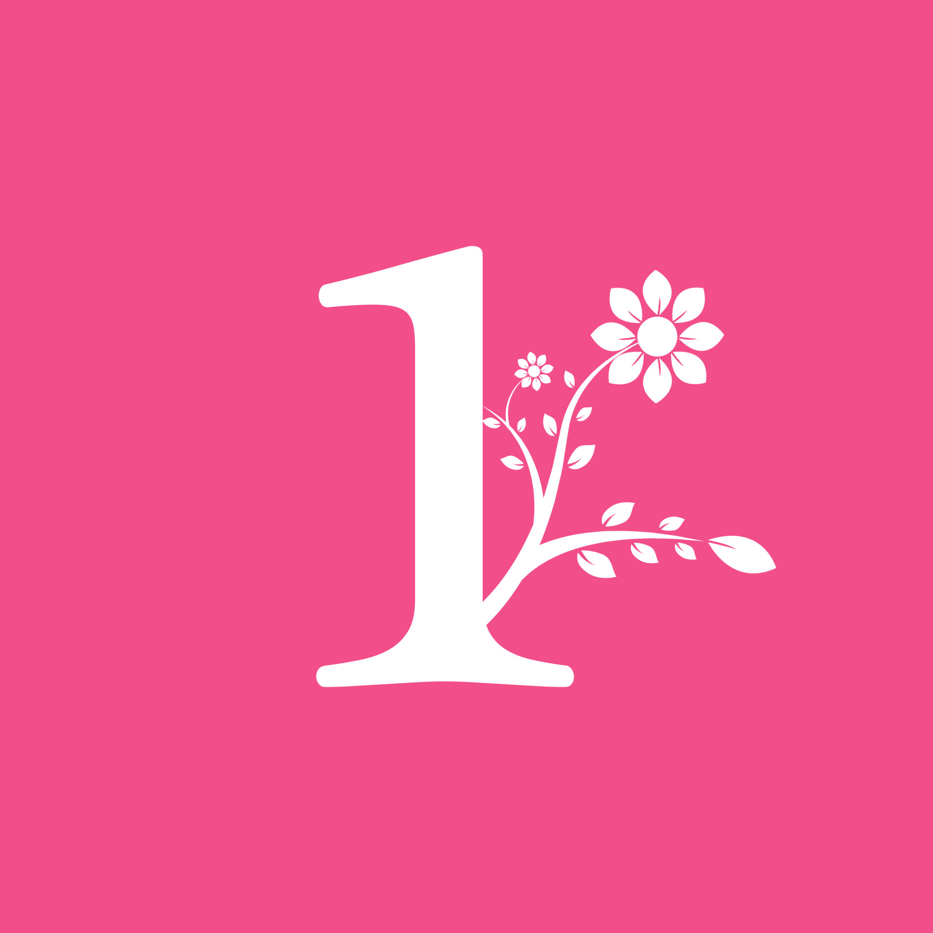 Number 1 Linked Fancy Logogram Flower. Usable for Business and Nature