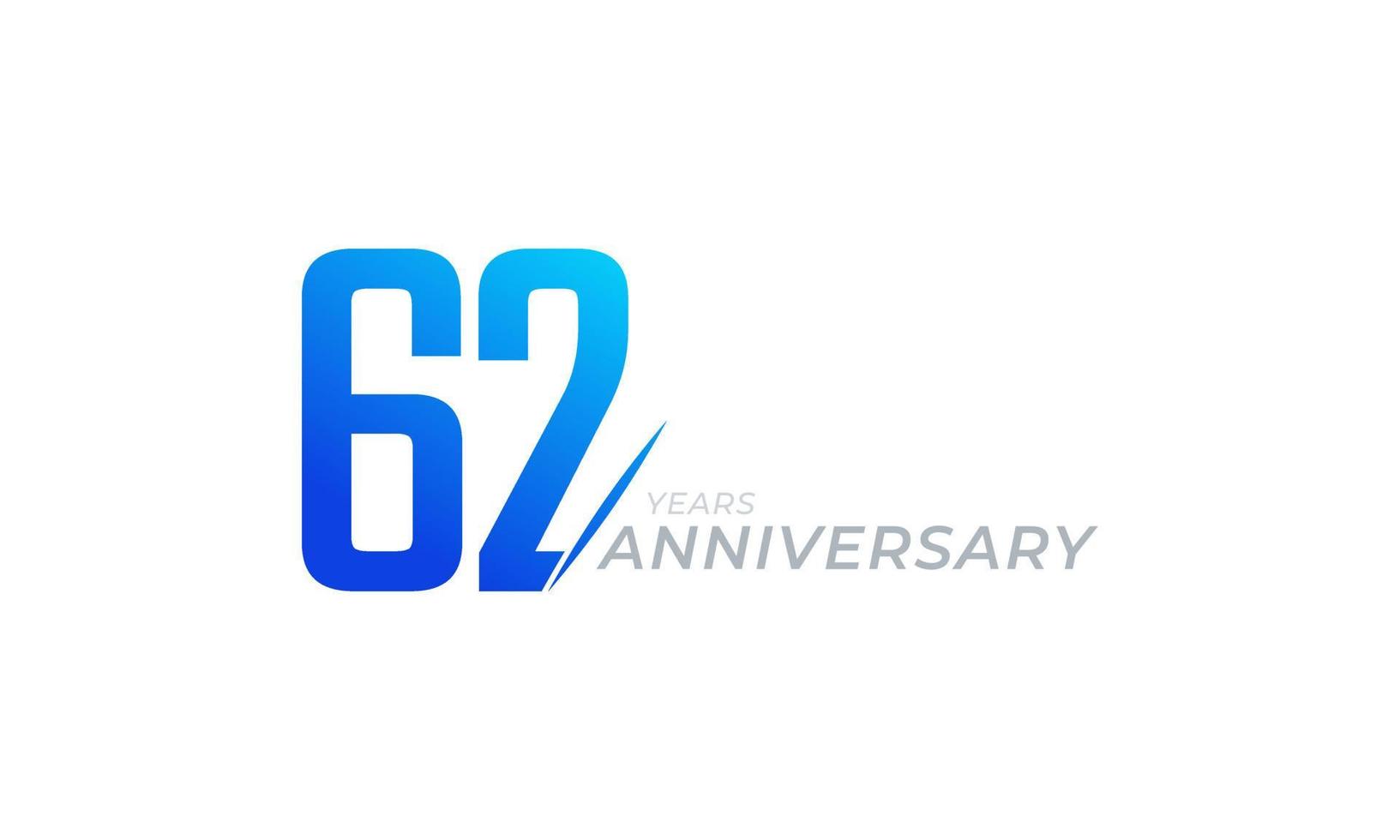 62 Year Anniversary Celebration Vector. Happy Anniversary Greeting Celebrates Template Design Illustration vector