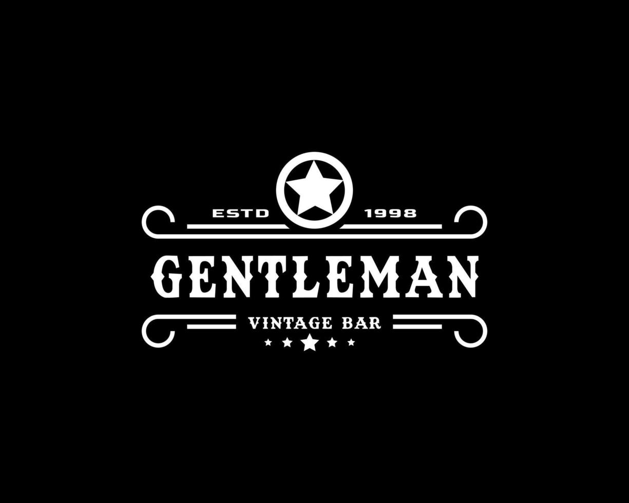 Creative Classic Vintage Retro Label Badge for Gentleman Cloth Apparel Logo Design Inspiration vector