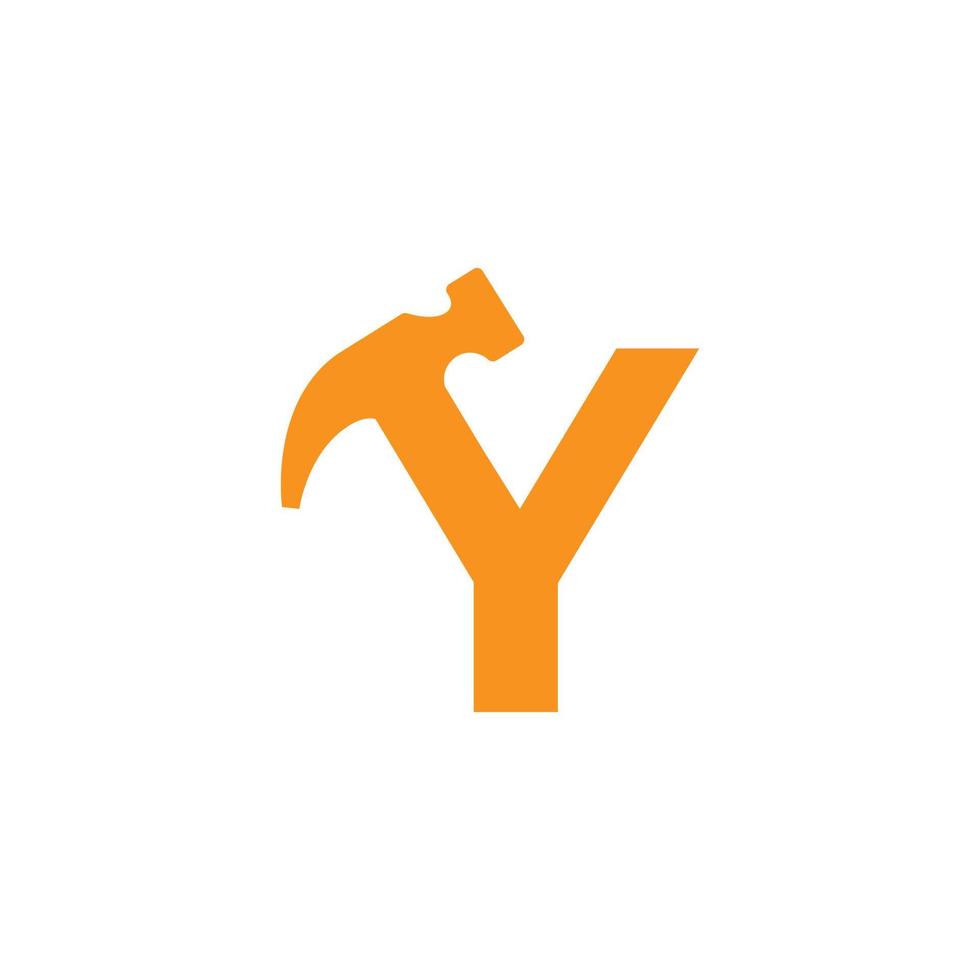 Initial Letter Y Hammer Logo Design Inspiration vector