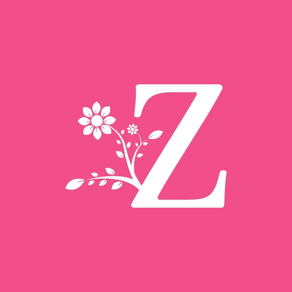 letra z ligada flor de logograma elegante. utilizable para logotipos de negocios y naturaleza. vector