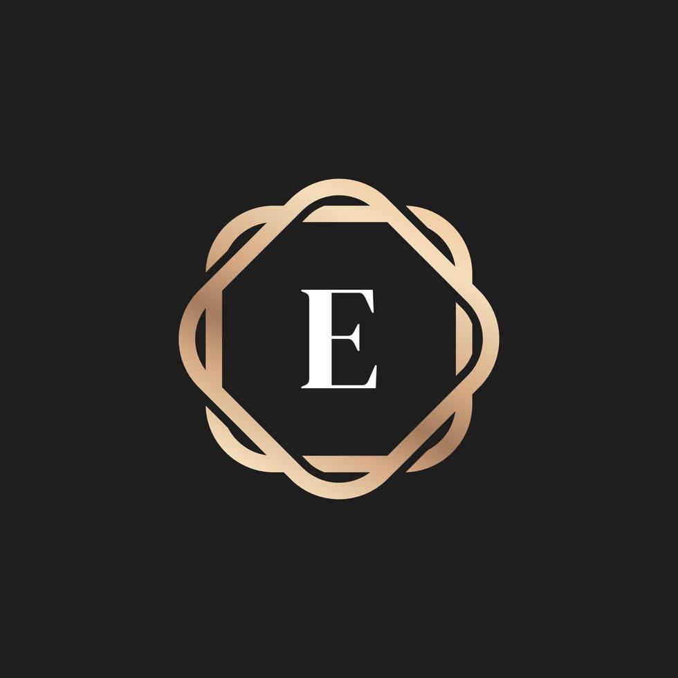 Initial Letter E Logo Icon with Pattern Vector Element