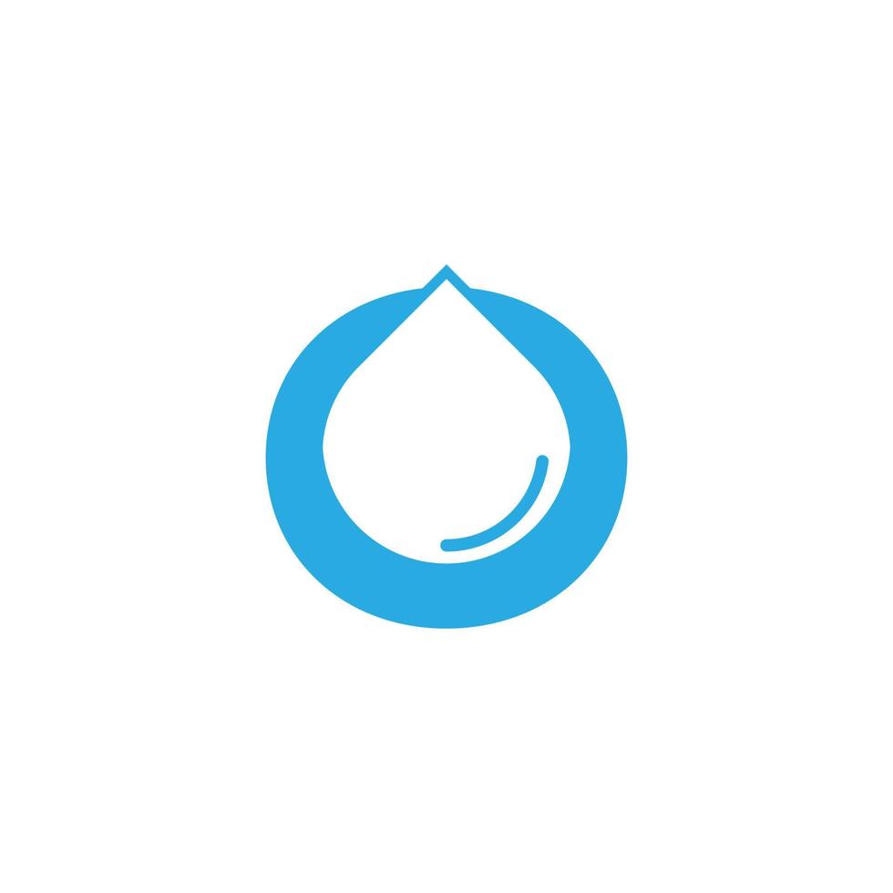 logotipo inicial de la letra o hydro con elemento de plantilla de diseño de icono de gota de agua de espacio negativo vector
