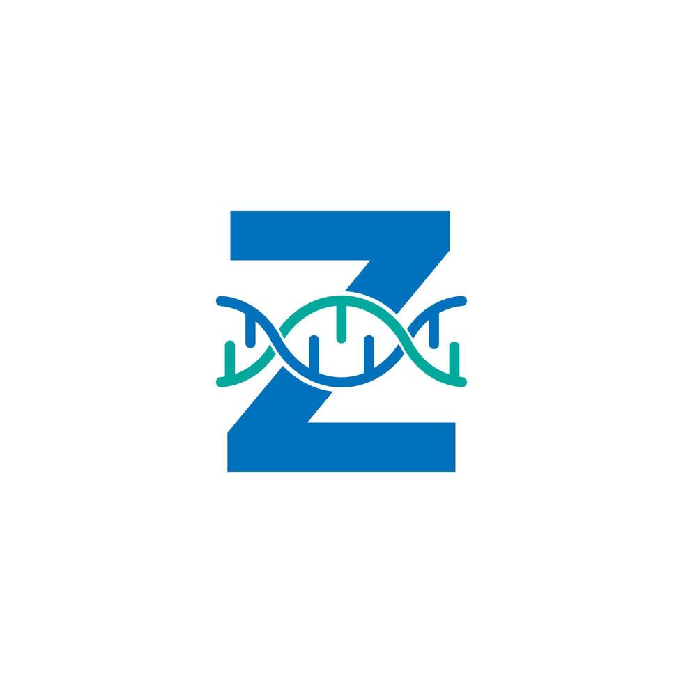 letra inicial z elemento de plantilla de diseño de logotipo de icono de ADN genético. ilustración biológica vector