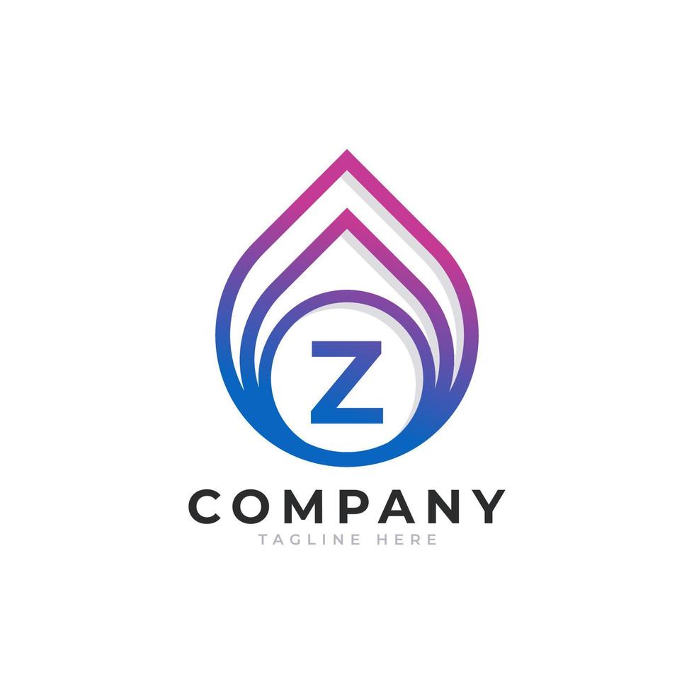 Initial Letter Z with Oil and Gas Logo Design Inspiration vector