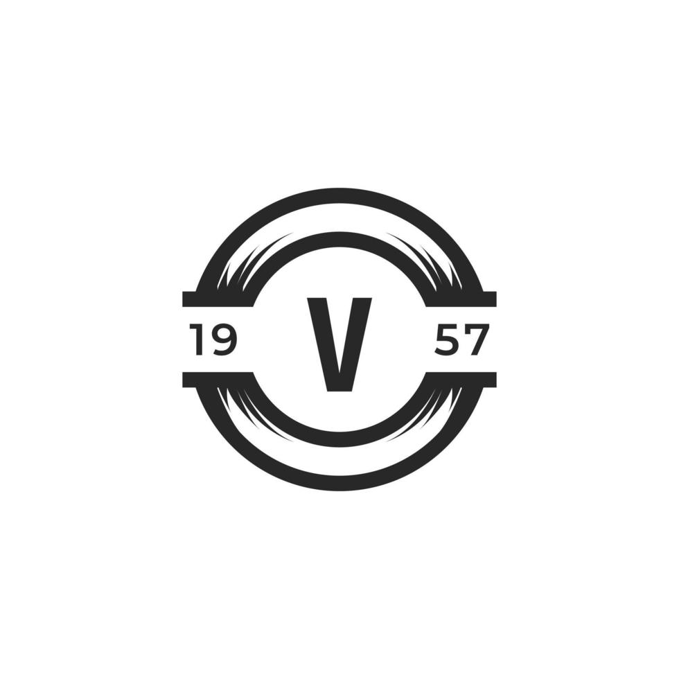 Vintage Insignia Letter V Logo Design Template Element. Suitable for Identity, Label, Badge, Cafe, Hotel Icon Vector