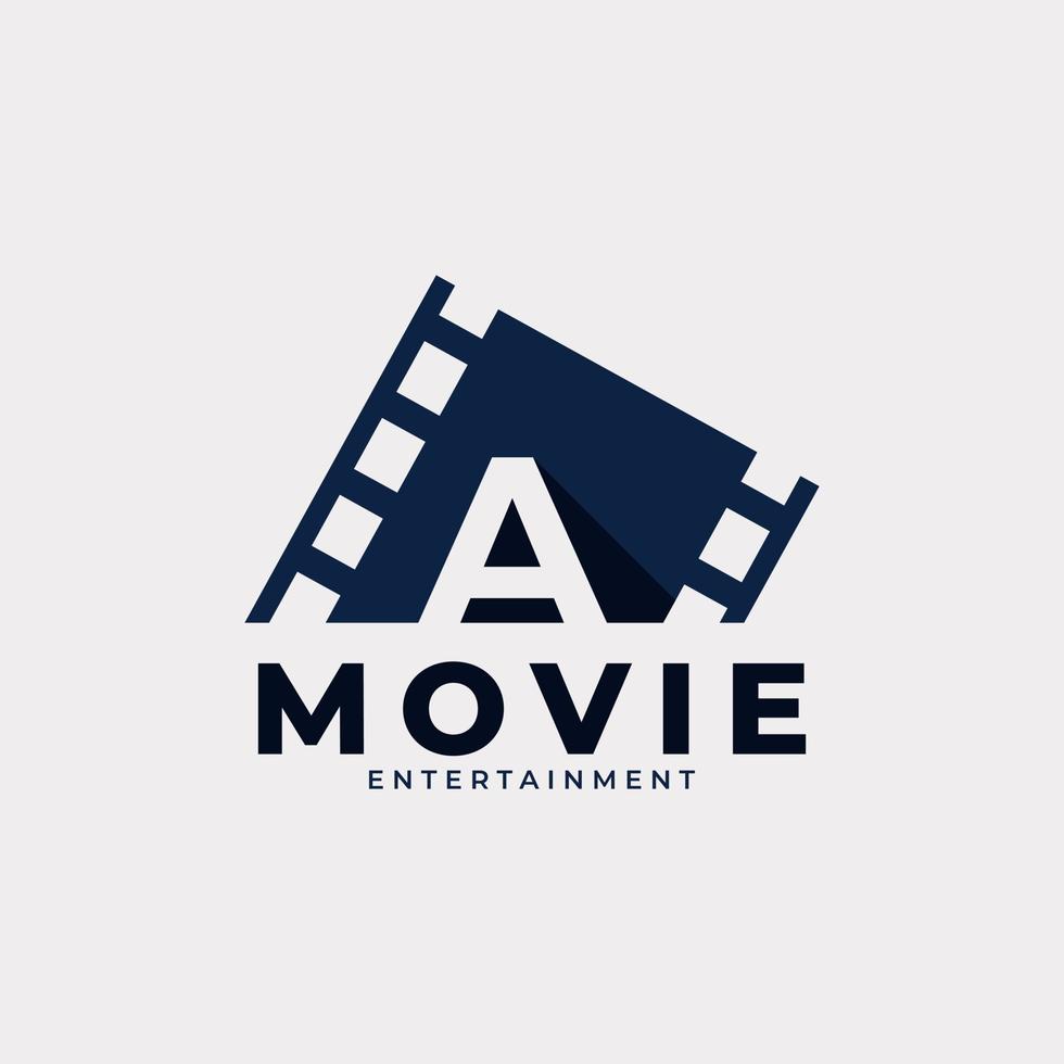 Film Logo. Initial Letter A Movie Logo Design Template Element. Eps10 Vector