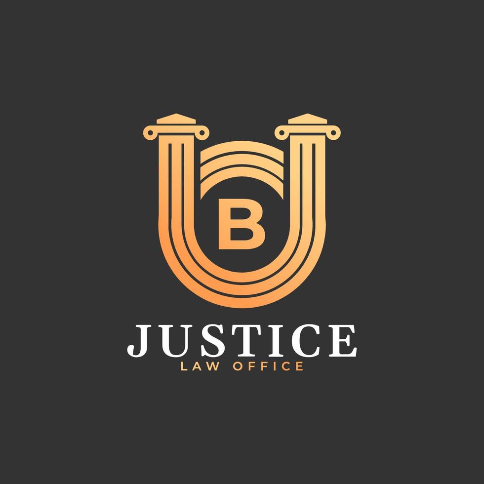 Law Firm Letter B Golden Logo Design Template Element vector