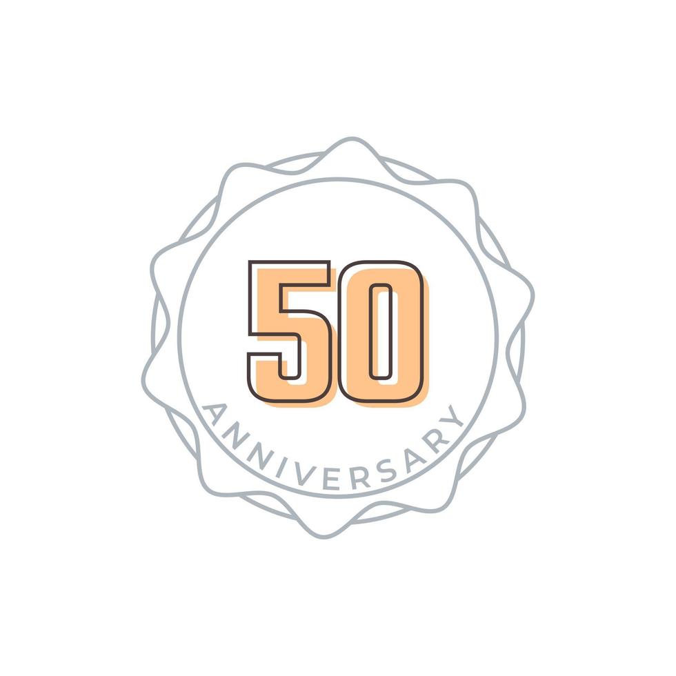 50 Year Anniversary Celebration Vector Badge. Happy Anniversary Greeting Celebrates Template Design Illustration