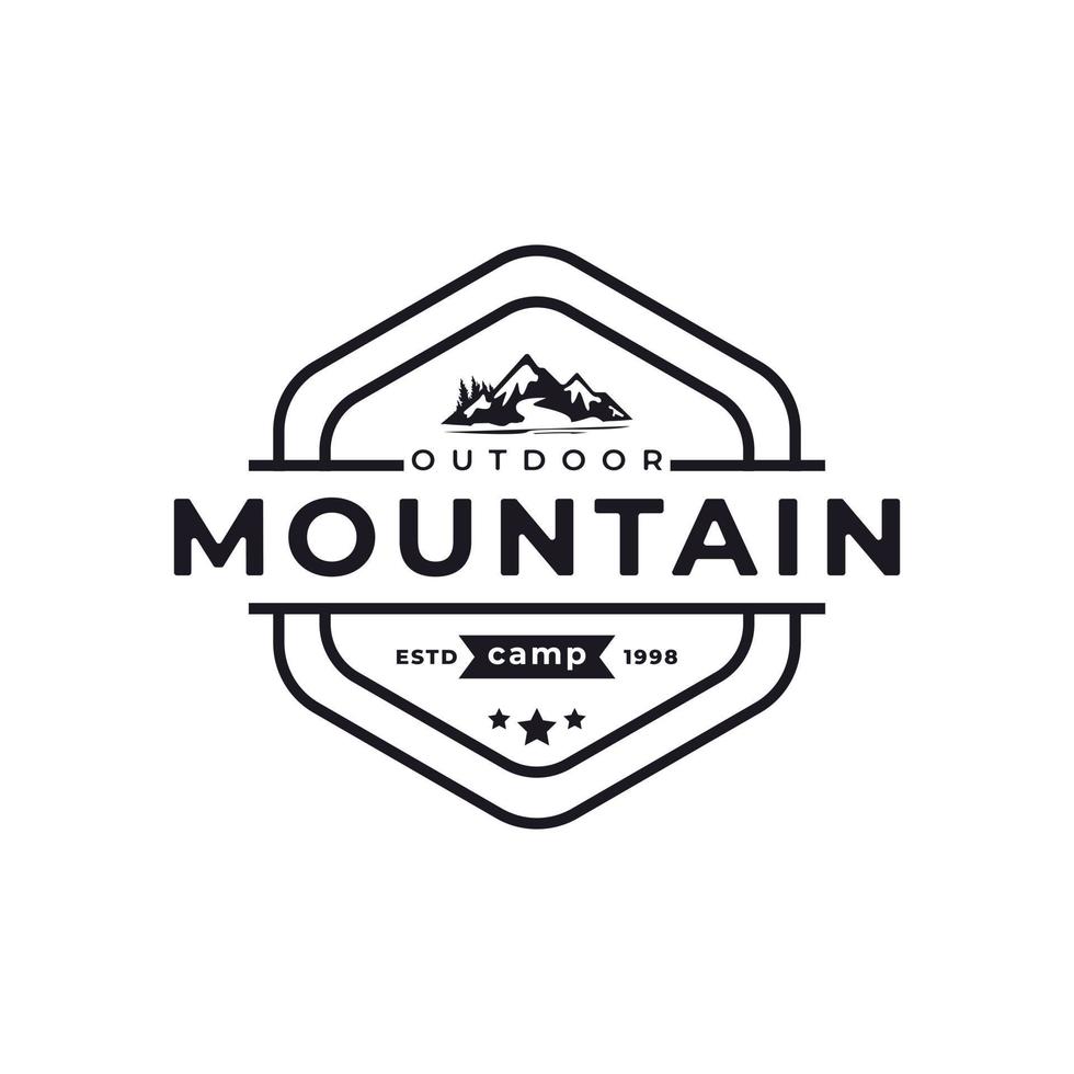 Abstract Illustration Ice Snow Rocky Mountain Symbol. Creek River Mount Peak Hill Nature Landscape view Logo Design Inspiration vector