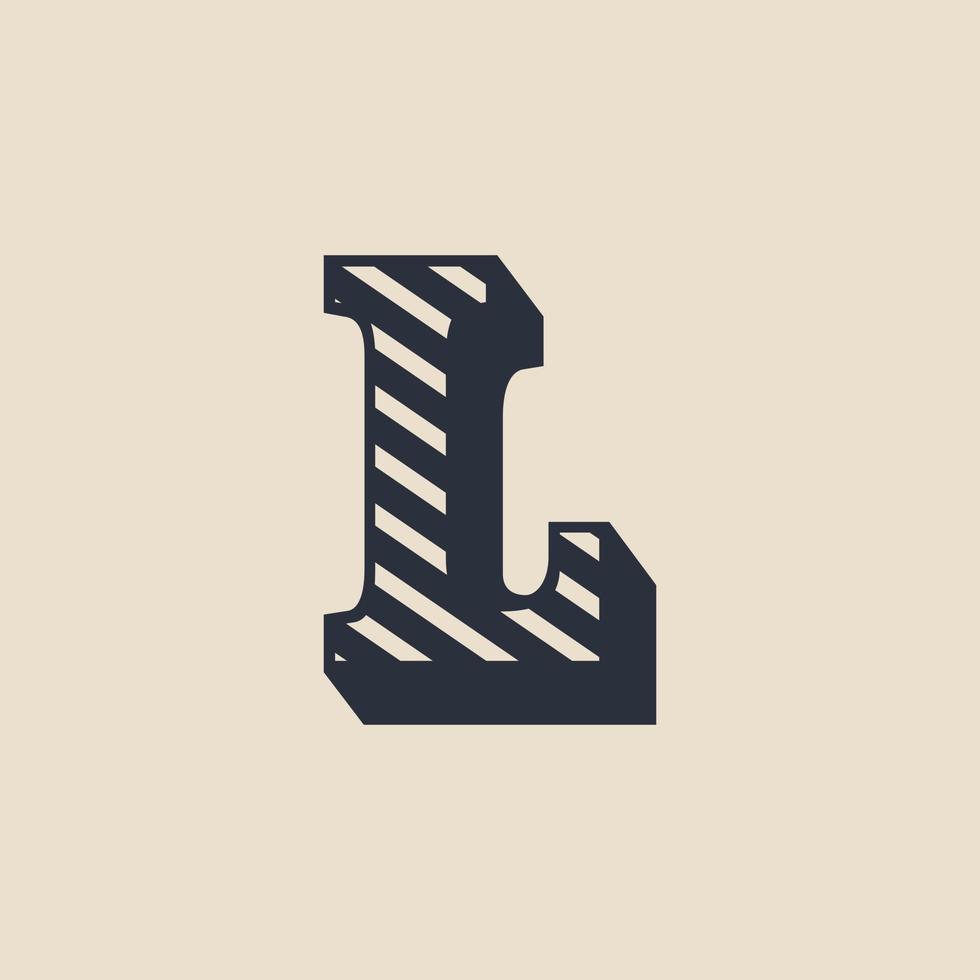 Letter L Retro Vintage Hipster Vector Logo Design Template Inspiration