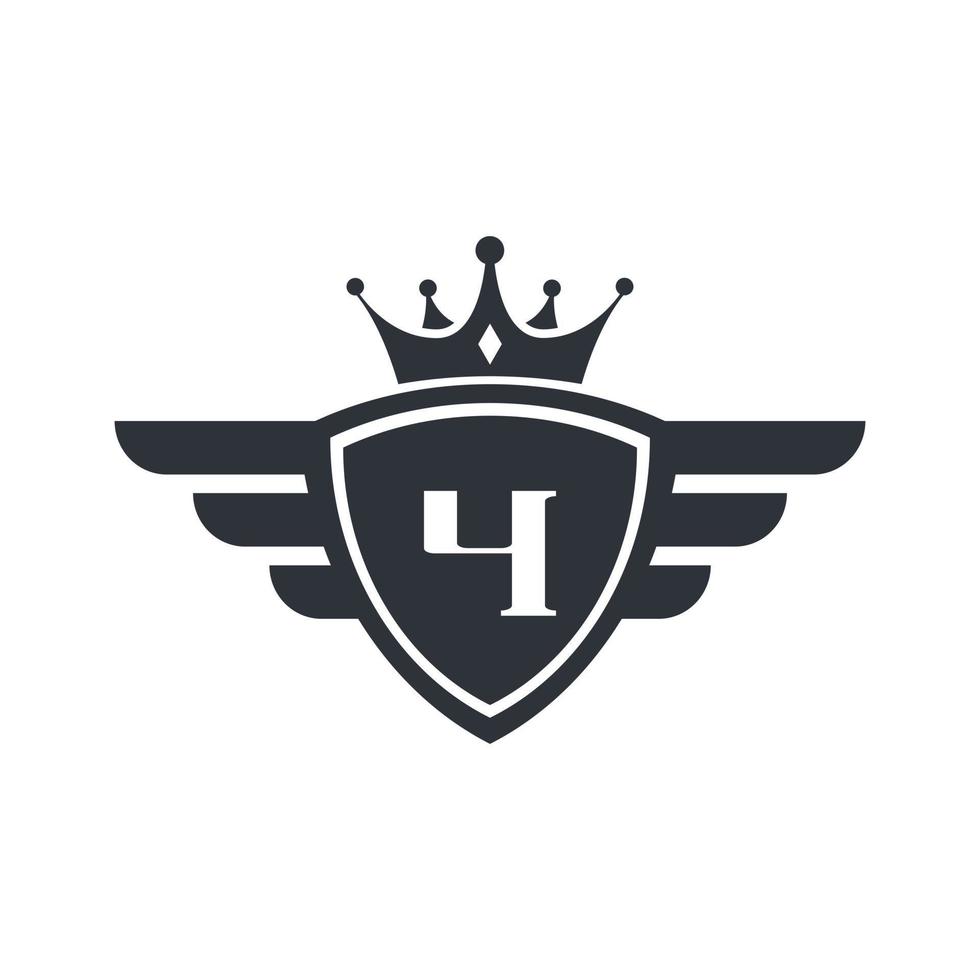 Number 4 Royal Sport Victory Emblem Logo Design Inspiration vector