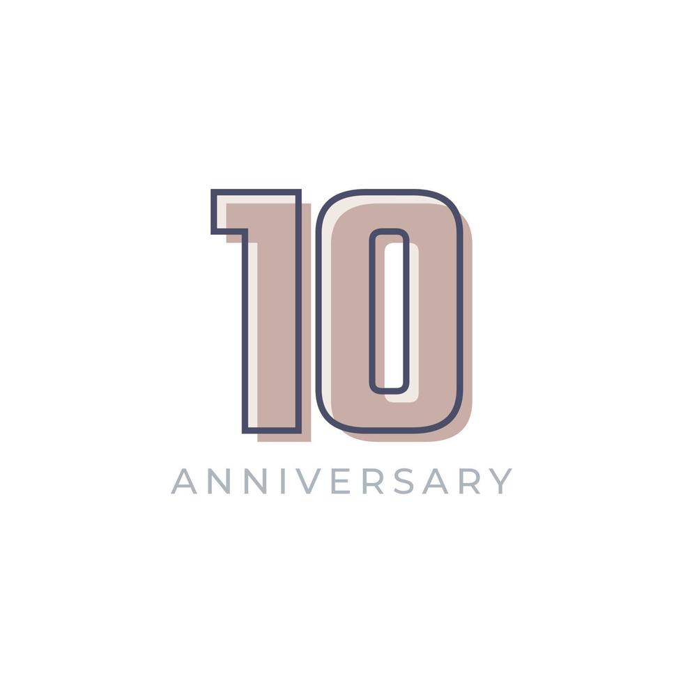 10 Year Anniversary Celebration Vector. Happy Anniversary Greeting Celebrates Template Design Illustration vector