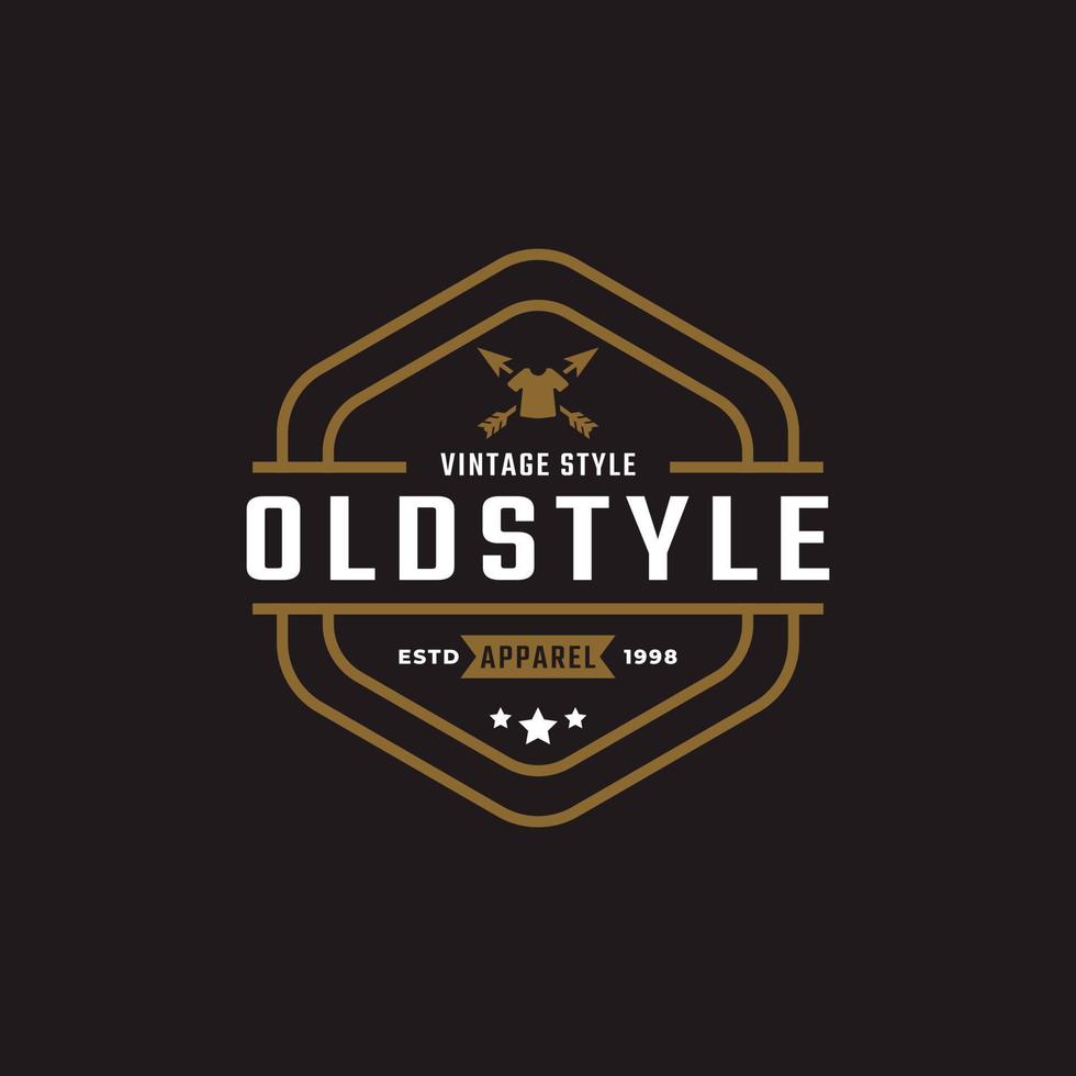 Classic Vintage Retro Label Badge for Clothing Apparel Old style Logo Emblem Design Template Element vector