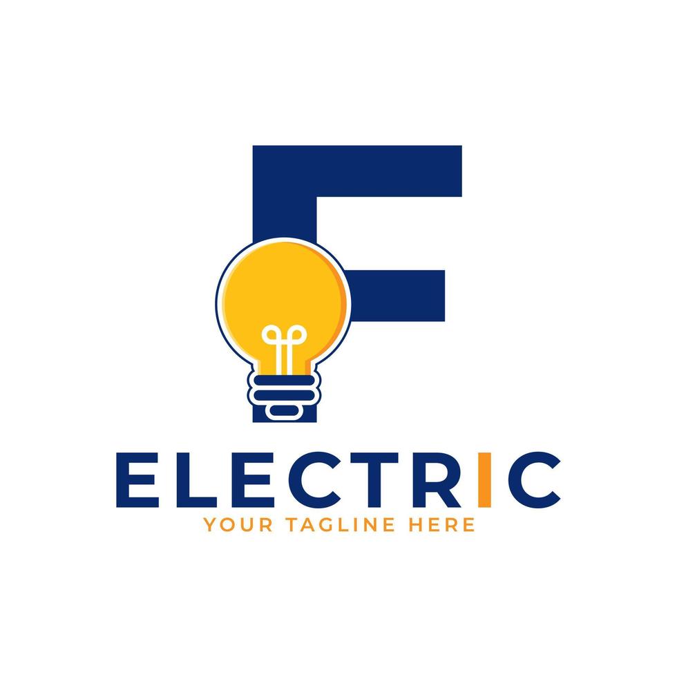 Modern Initial Letter F Smart Light Bulb Logo Design Vector Graphic Icon Template