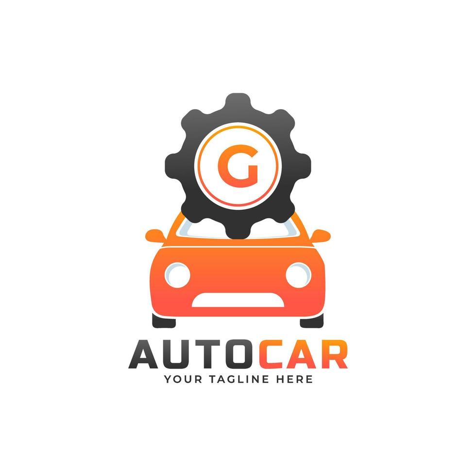 Letter G with Car Maintenance Vector. Concept Automotive Logo Design of Sports Vehicle. vector