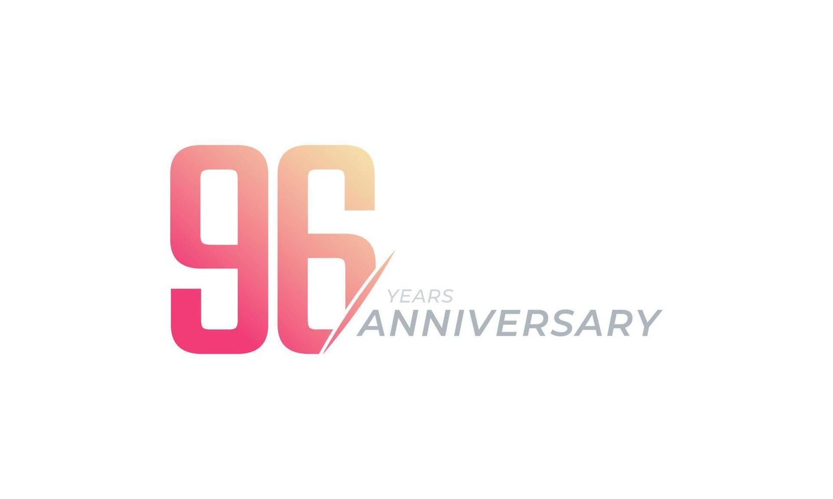 96 Year Anniversary Celebration Vector. Happy Anniversary Greeting Celebrates Template Design Illustration vector