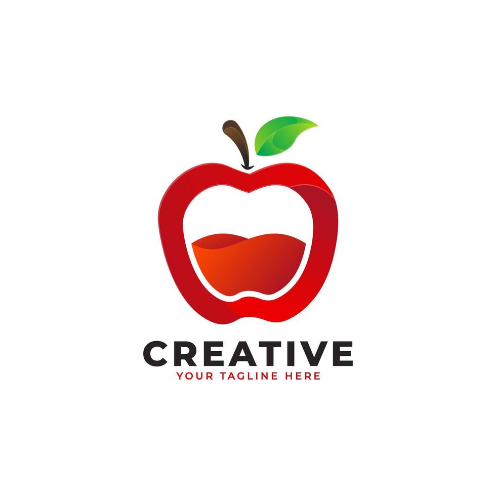 Apple Fruit Juice Logo with Modern Style.Brand Identity Logos Designs Vector Illustration Template