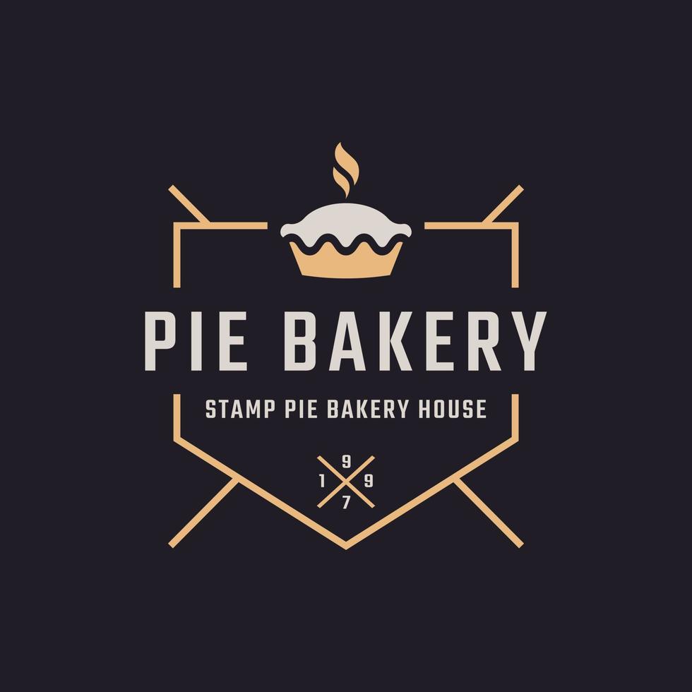 Classic Vintage Retro Label Badge Emblem for Stamp Pie Bakery House Logo Design Inspiration vector