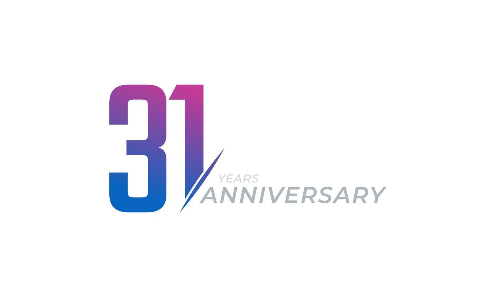 31 Year Anniversary Celebration Vector. Happy Anniversary Greeting Celebrates Template Design Illustration vector