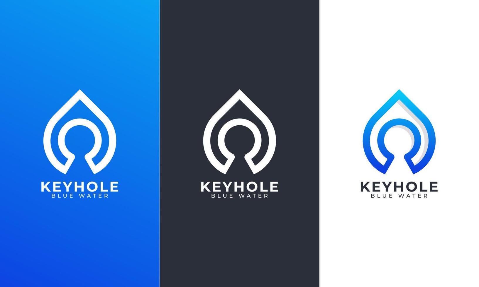 Water Security Lock Keyhole Icon Logo Design Template Element vector