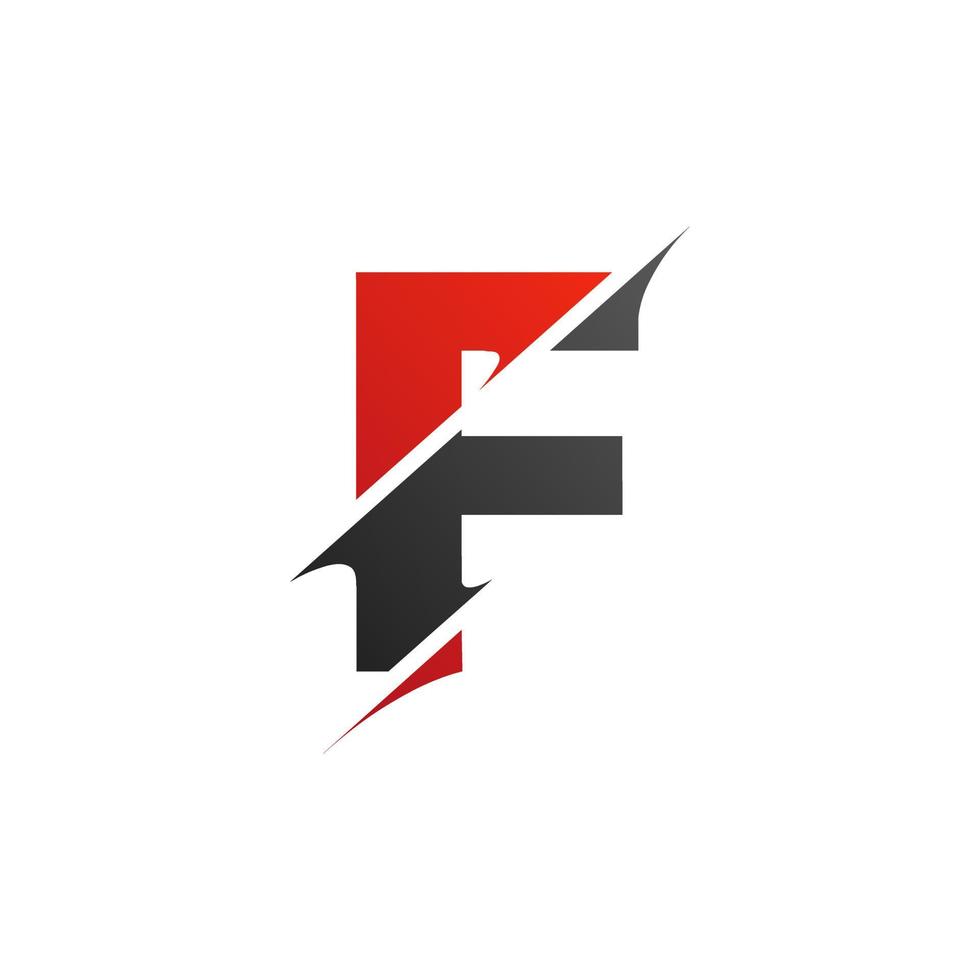 logotipo de estilo de corte de letra f inicial. diseño de plantilla vector