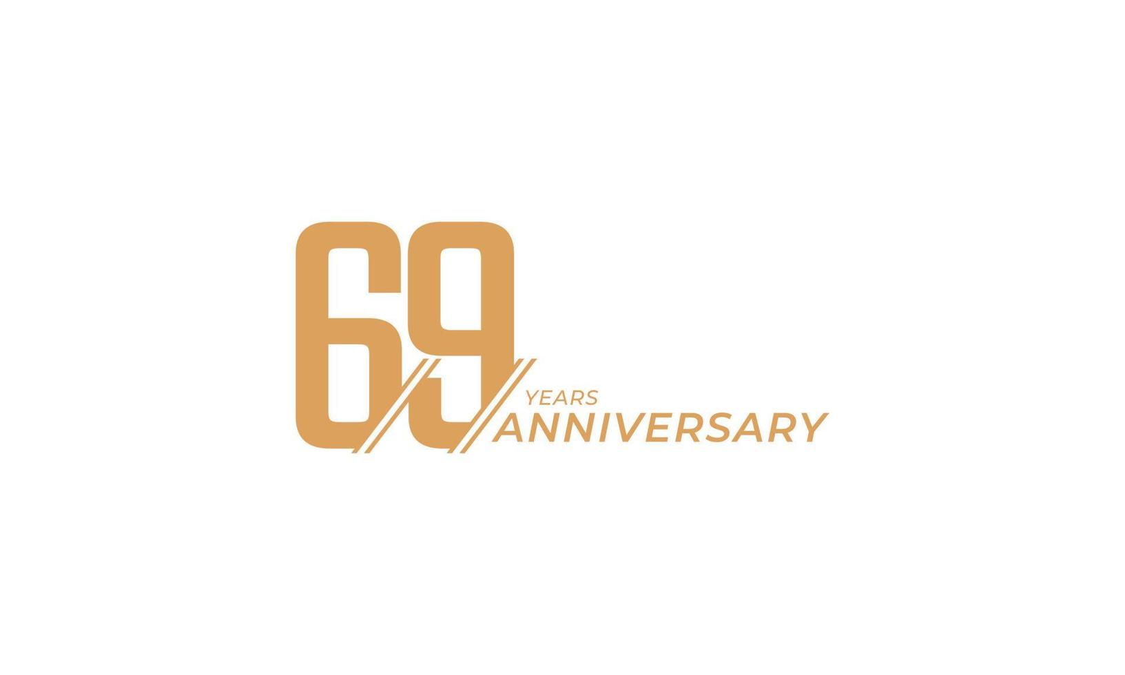 69 Year Anniversary Celebration Vector. Happy Anniversary Greeting Celebrates Template Design Illustration vector