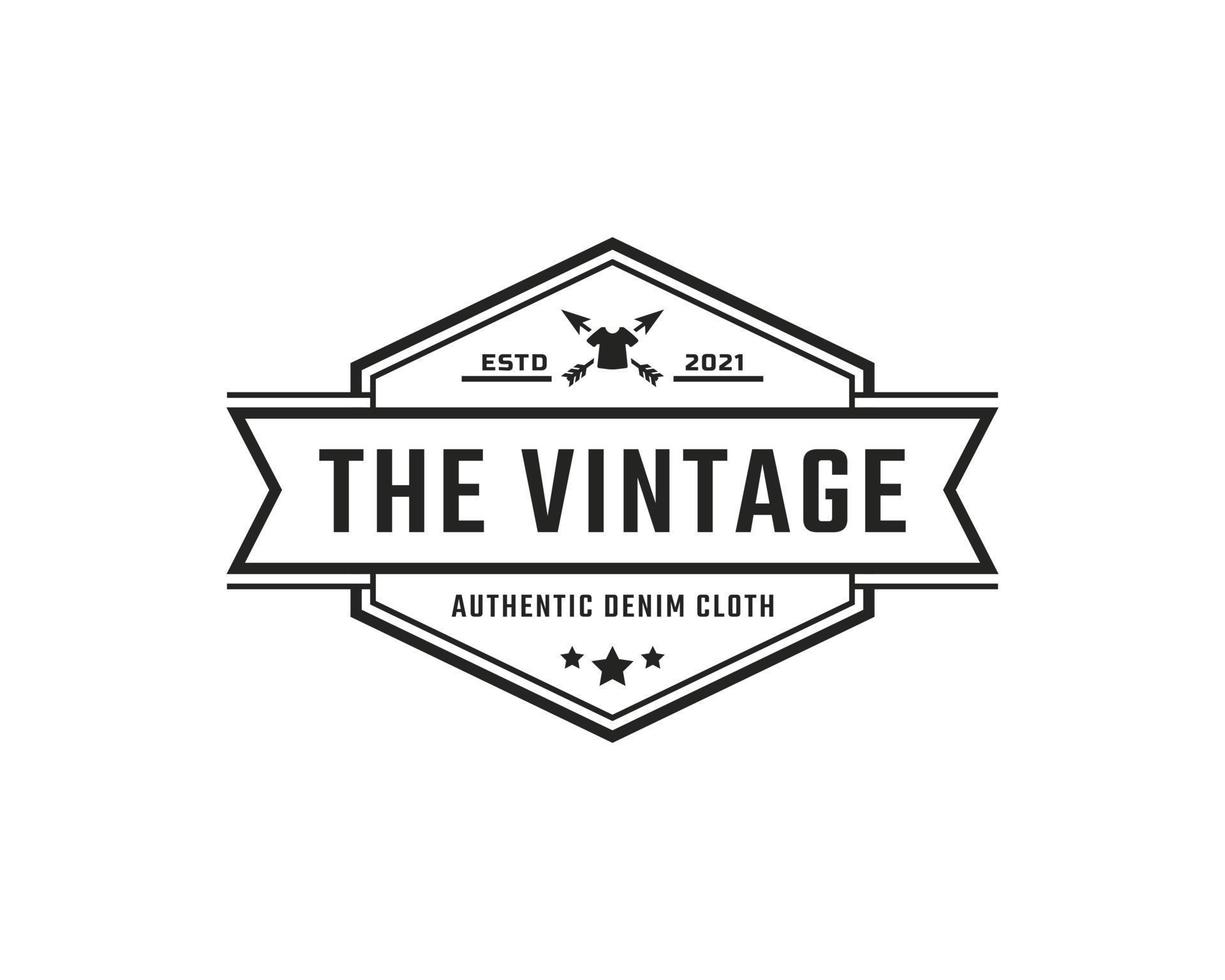 Classic Vintage Retro Label Badge for Clothing Apparel Logo Emblem Design Template Element vector